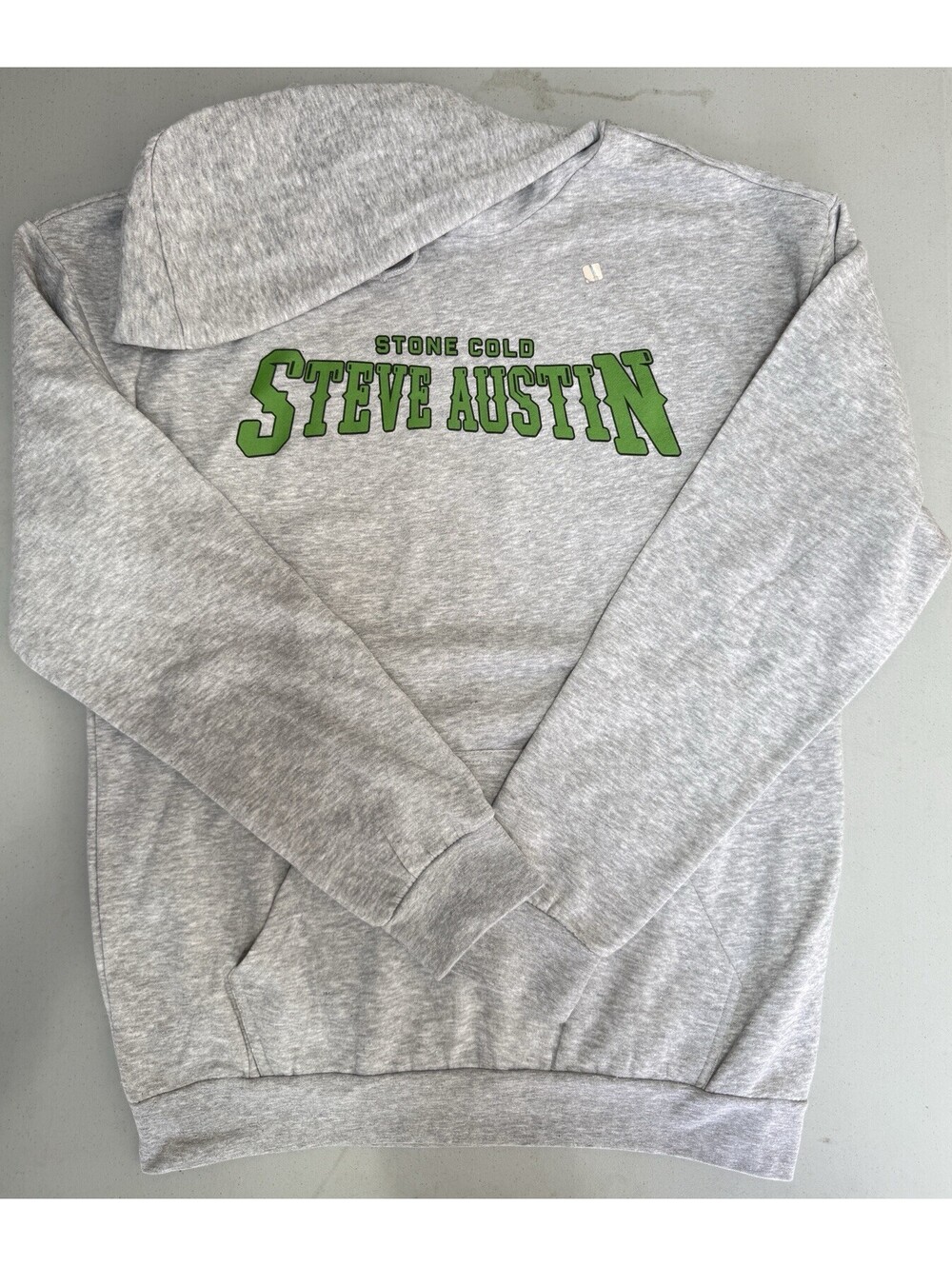 WWE Stone Cold Steve Austin Graphic Print Fleece Hoodie Gray S Medium Licensed